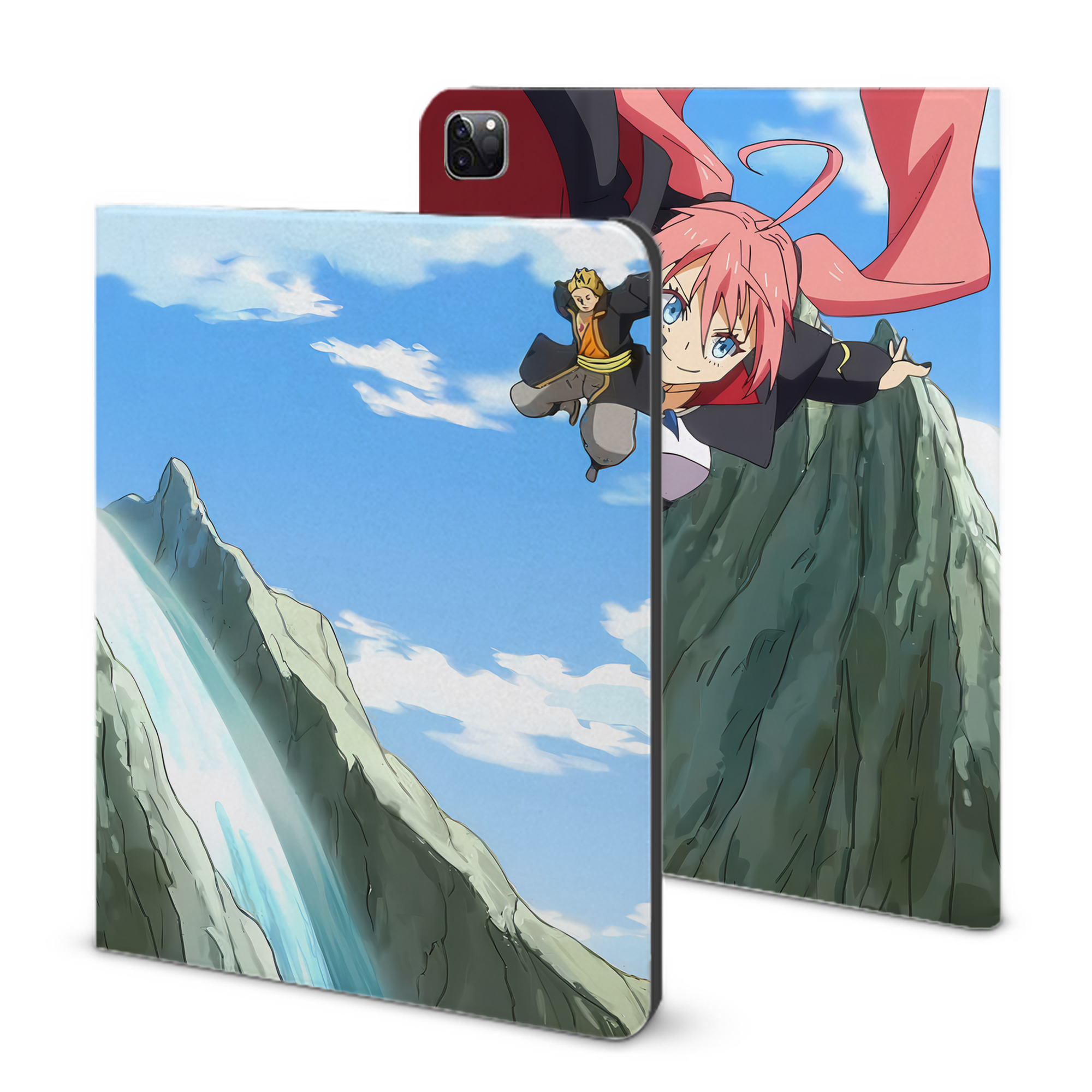 （画像用） 転スラ Regarding Reincarnated to Slime IPad ケース ブック型 PUレザー TPU 耐衝撃 軽量 薄型 ペン収納なし 全面保護 IPad 各モデル対応